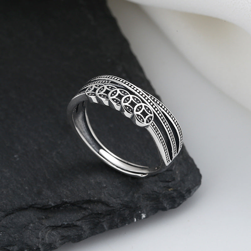 S925 Chinese Coin Ring