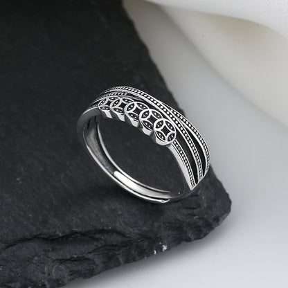 S925 Chinese Coin Ring