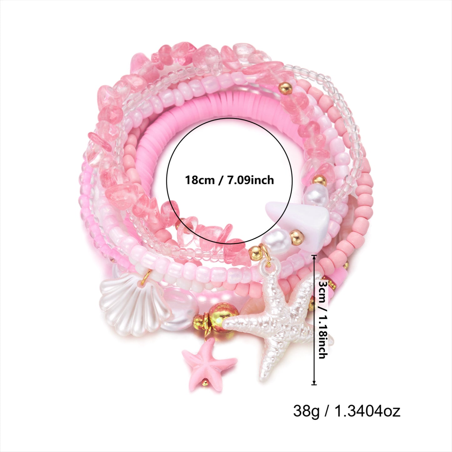 Starfish Shell Bracelet Set