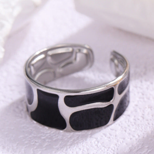 Gold-Plated Titanium Steel Teardrop Open Ring