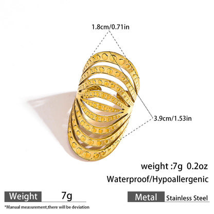 麦芽不锈钢钛钢不掉色戒指ins可调节开口设计指环 欧美手饰品套装