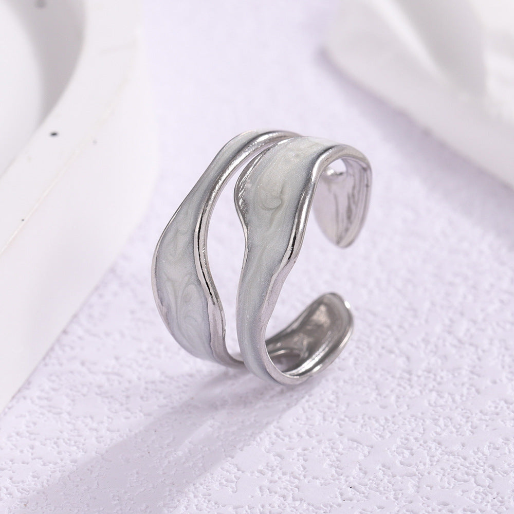 Titanium Steel Teardrop Ring
