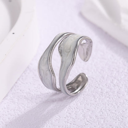 Titanium Steel Teardrop Ring