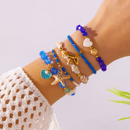 Starfish Shell Bracelet Set