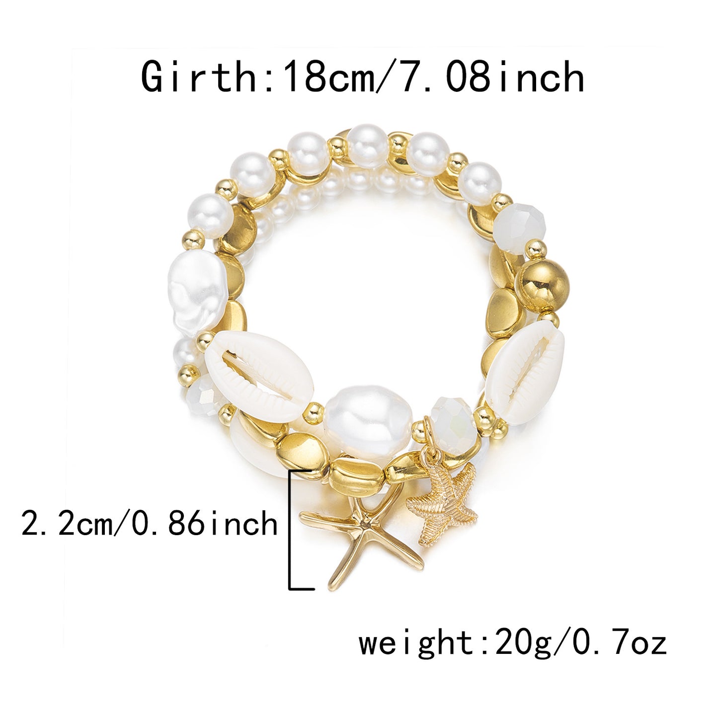 Starfish Shell Bracelet Set