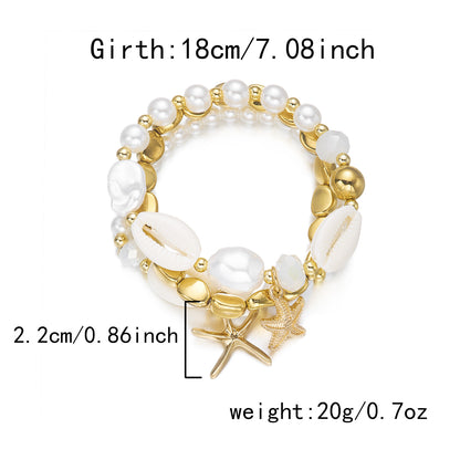 Starfish Shell Bracelet Set