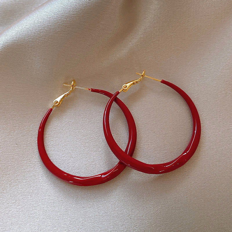 Burgundy Hoop Earrings
