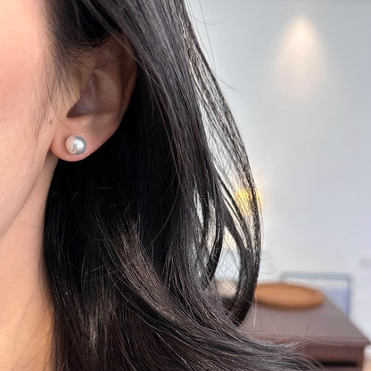 White Pearl Stud Earrings
