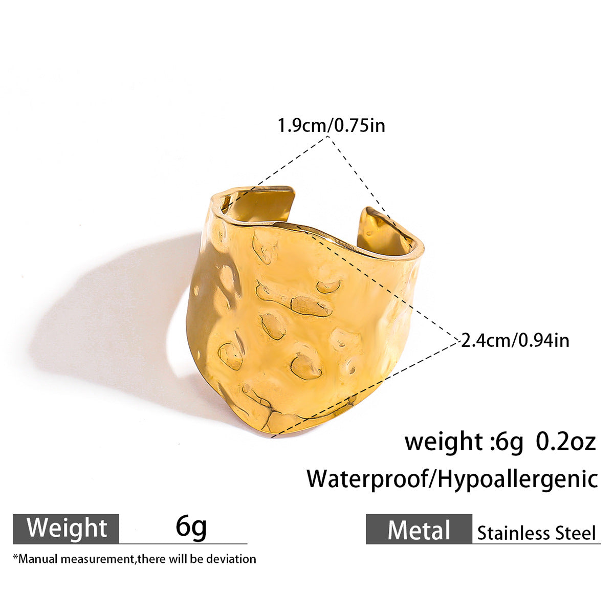 麦芽不锈钢钛钢不掉色戒指ins可调节开口设计指环 欧美手饰品套装