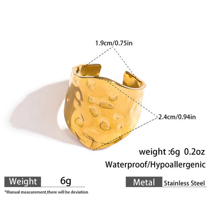 麦芽不锈钢钛钢不掉色戒指ins可调节开口设计指环 欧美手饰品套装