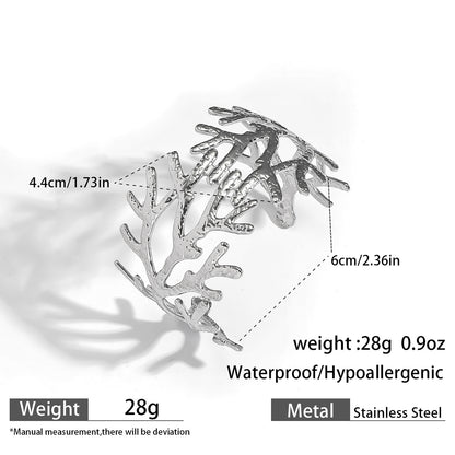麦芽欧美不锈钢海洋风手镯海星海螺珊瑚花朵手环天然石镯子手饰品