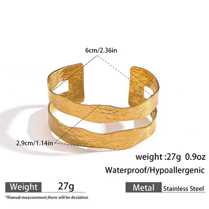 麦芽欧美不锈钢海洋风手镯海星海螺珊瑚花朵手环天然石镯子手饰品