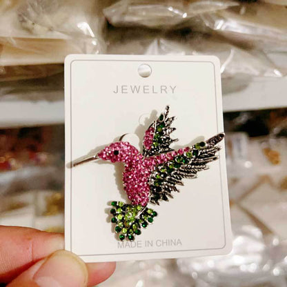 Hummingbird Crystal Brooch