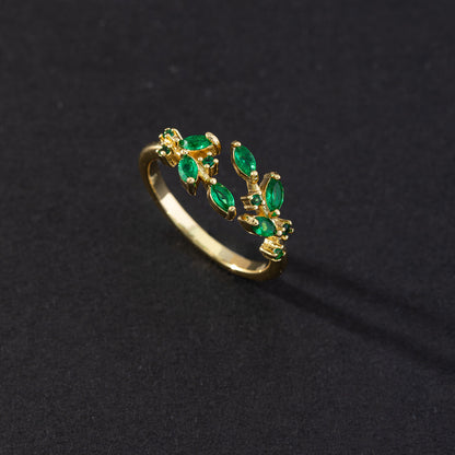 Green CZ Vintage Ring