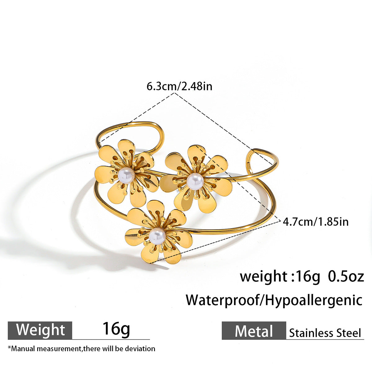 麦芽欧美不锈钢海洋风手镯海星海螺珊瑚花朵手环天然石镯子手饰品