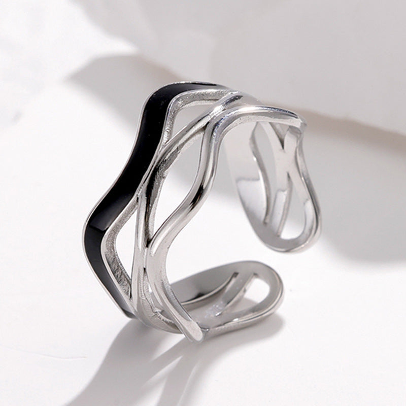 Titanium Steel Teardrop Ring