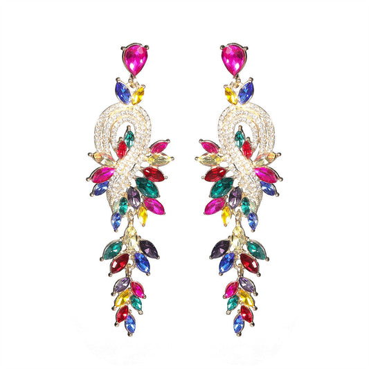 Colorful Rhinestone Stud Earrings