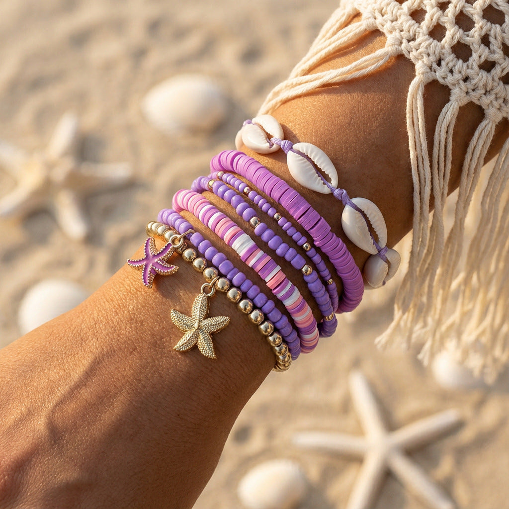 Starfish Shell Bracelet Set