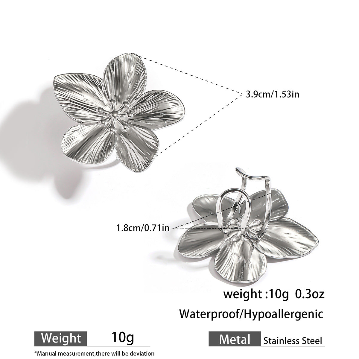 麦芽不锈钢不掉色花朵戒指女立体感开口设计指环夸张欧美跨境手饰