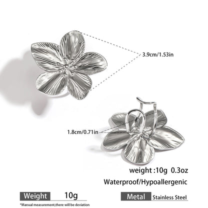 麦芽不锈钢不掉色花朵戒指女立体感开口设计指环夸张欧美跨境手饰