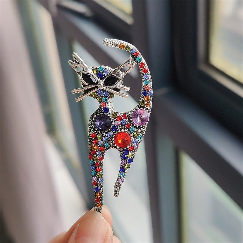 Hand-painted Enamel Sparkling Zircon Vintage Animal Brooch, Pink Flower, Creative & Fashionable Brooch