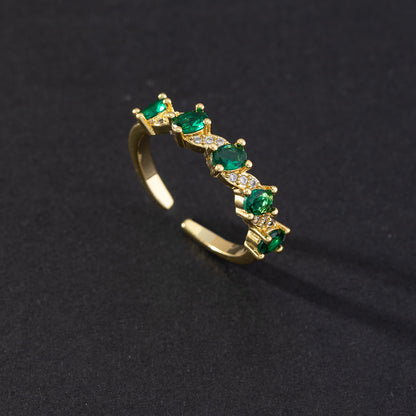 Green CZ Vintage Ring