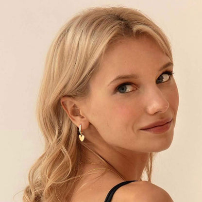 欧美s925银针耳环时尚心形吊坠圆形耳扣女耳坠女时尚气质耳饰耳环