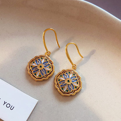 Flower Vintage Drop Earrings