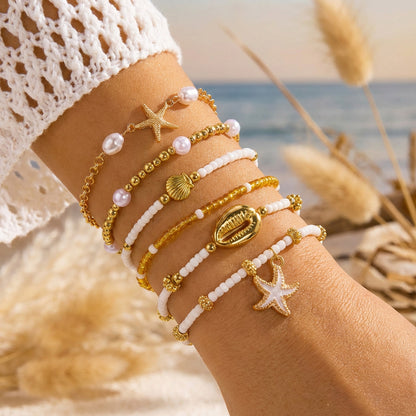 Starfish Shell Bracelet Set