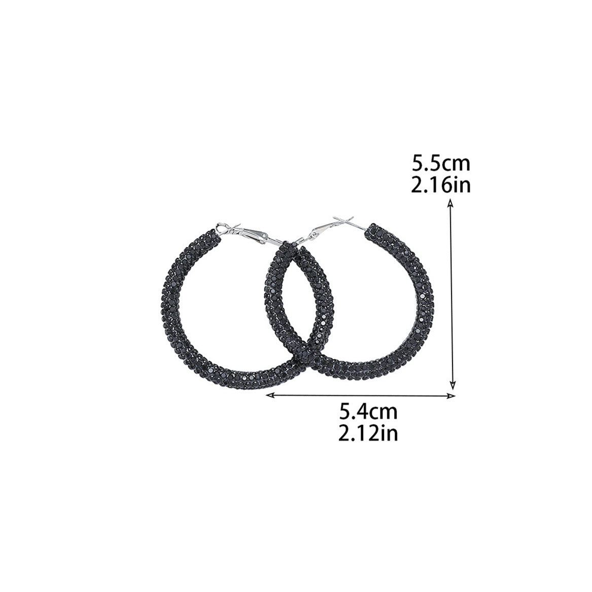 外贸热销 欧美夸张镶钻双排大圈街舞hiphop耳环耳圈 新娘耳饰批发