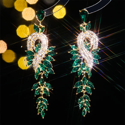 町卡 显脸小高级感彩色玻璃水钻耳环女 个性夸张耳钉耳饰earrings