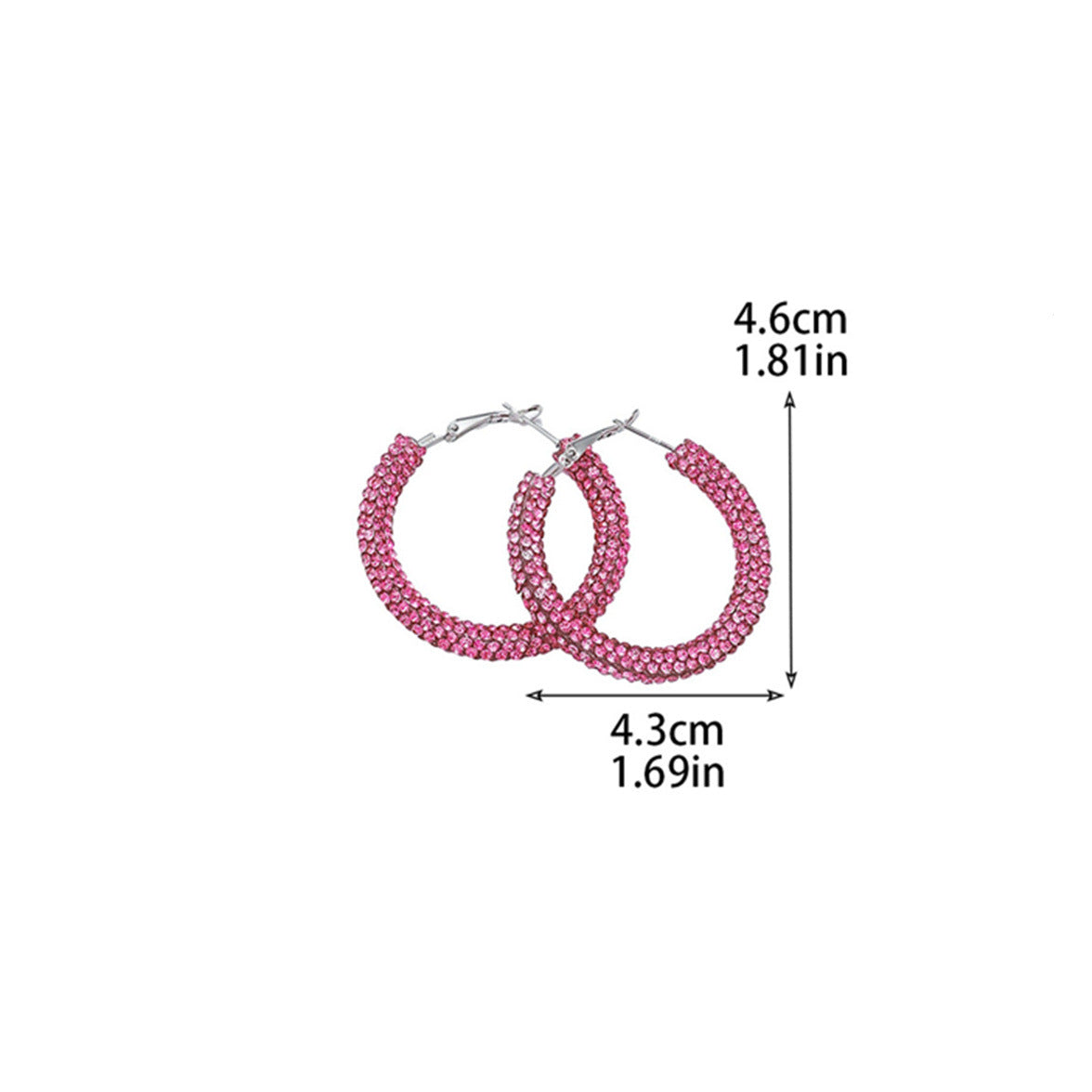 外贸热销 欧美夸张镶钻双排大圈街舞hiphop耳环耳圈 新娘耳饰批发