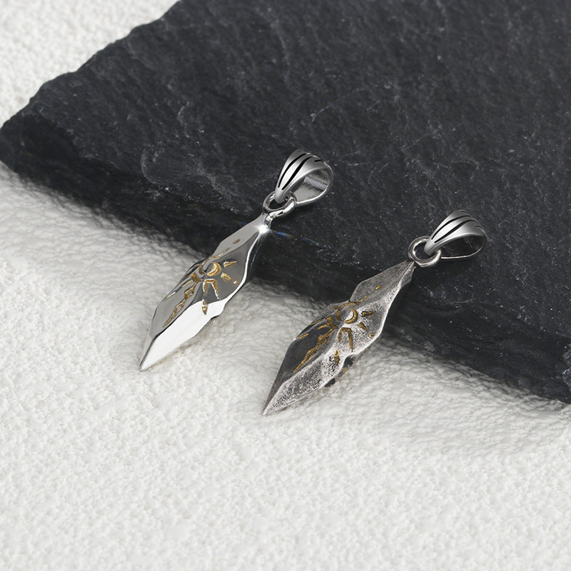 Vintage Wish Stone Necklace, Personalized Meteorite Color-Block Pendant, Hip-Hop Style Sweater Chain Accessory