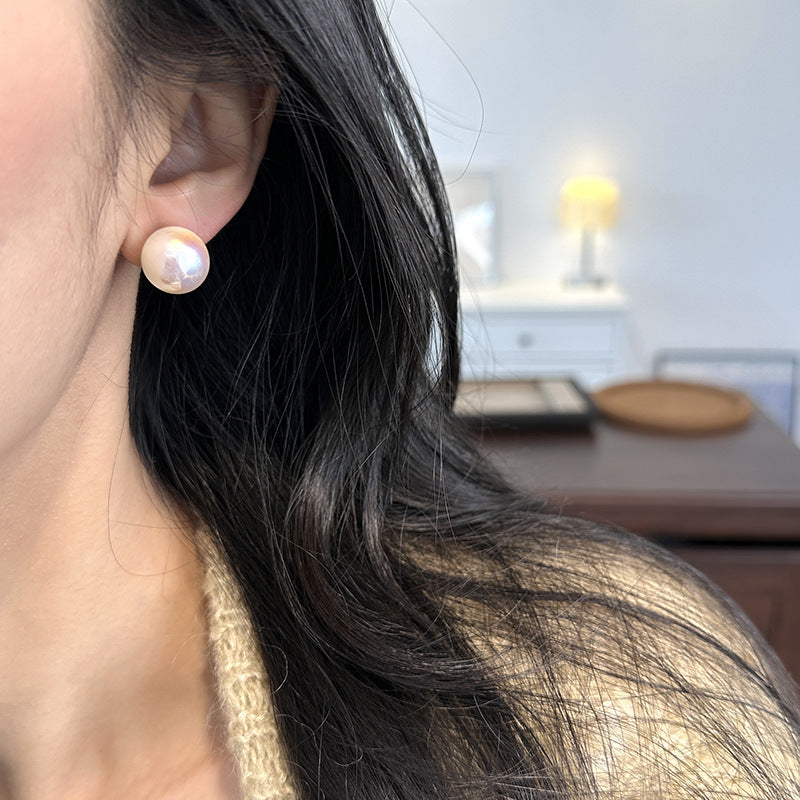 White Pearl Stud Earrings