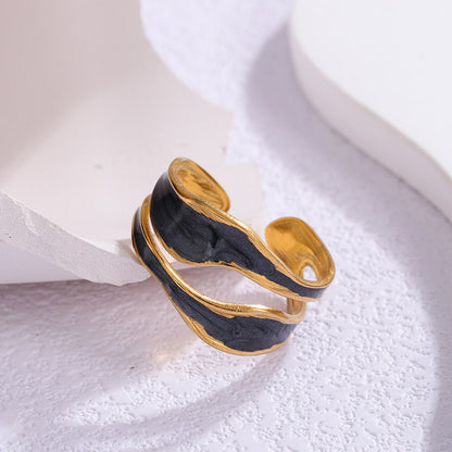 Titanium Steel Teardrop Ring