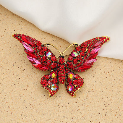 Alloy Butterfly Crystal Brooch