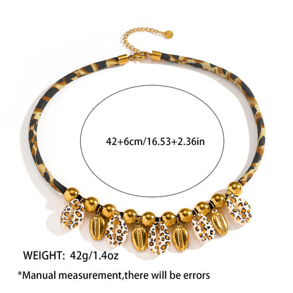 麦芽欧美钛钢贝壳海螺海星项链轻奢高级感沙滩度假风锁骨链不锈钢