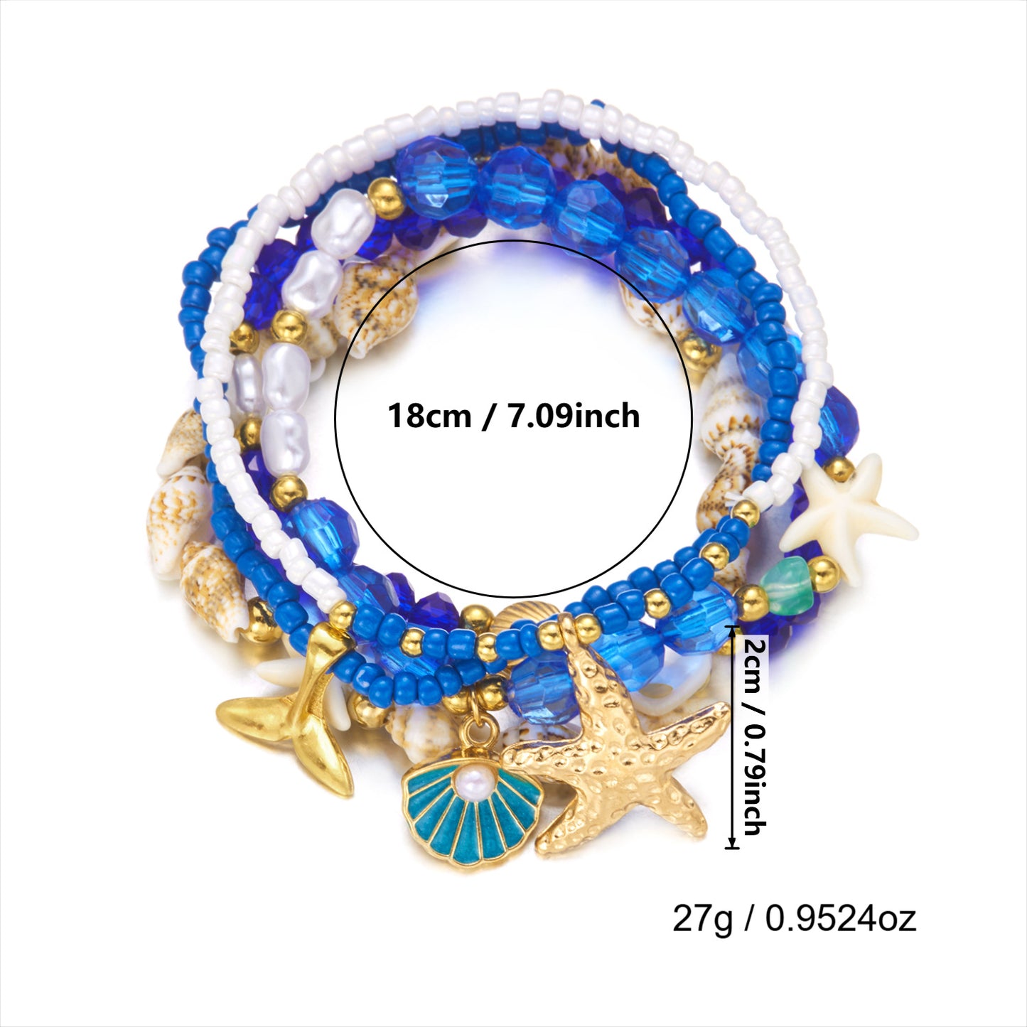 Starfish Shell Bracelet Set