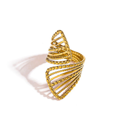 麦芽不锈钢钛钢不掉色戒指ins可调节开口设计指环 欧美手饰品套装