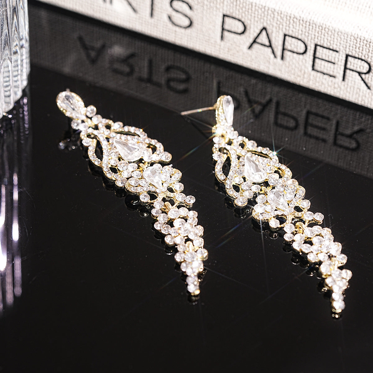 Silver Teardrop Tassel Stud Earrings