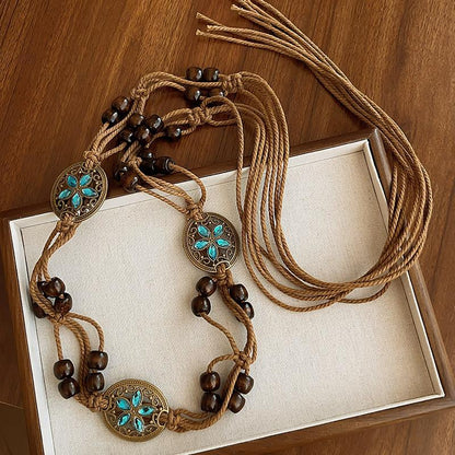 Bohemian-style butterfly belt for women, designed to complement dresses; a sophisticated decorative waist chain, waist sash or waist cord