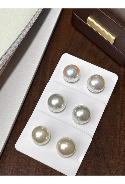 White Pearl Stud Earrings