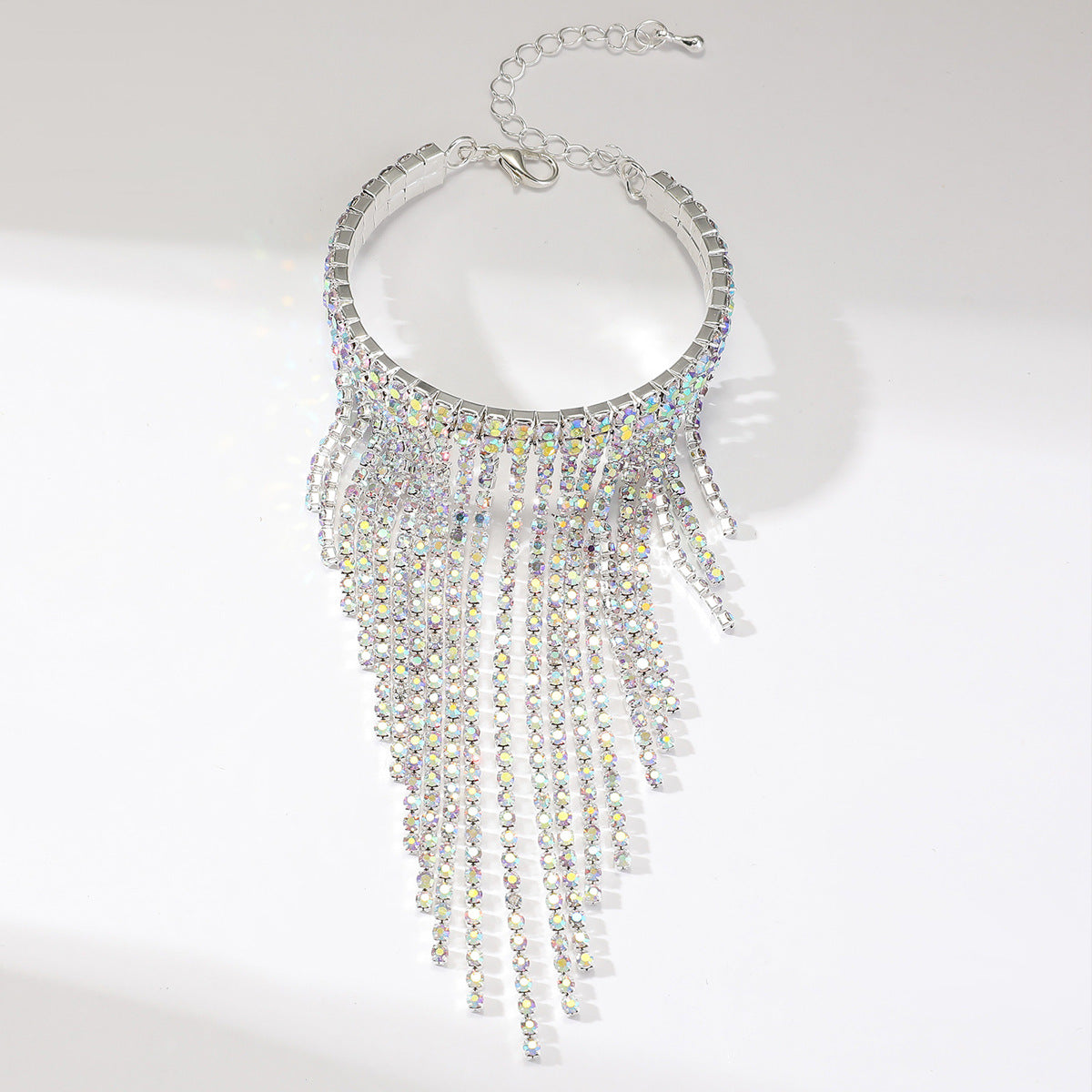 欧美夸张超闪宽边水钻流苏手链女 时尚百搭满钻手镯网红手饰批发