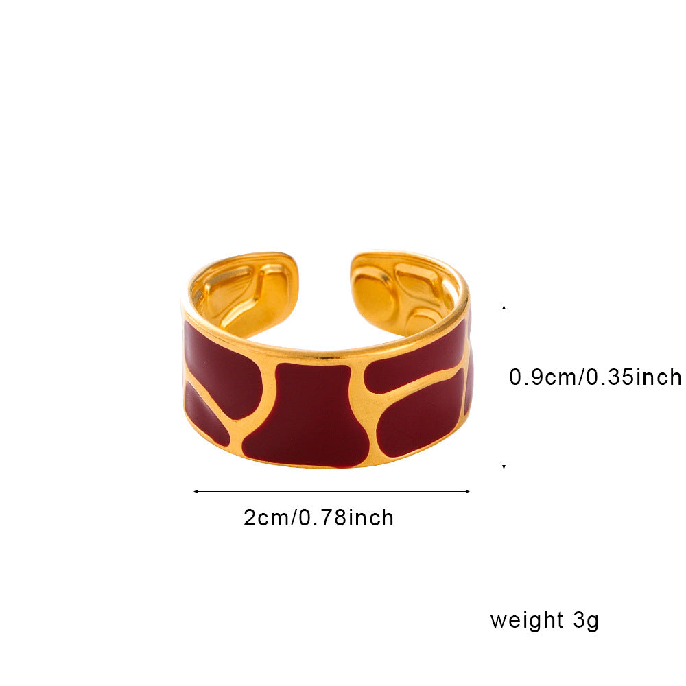 Gold-Plated Titanium Steel Teardrop Open Ring