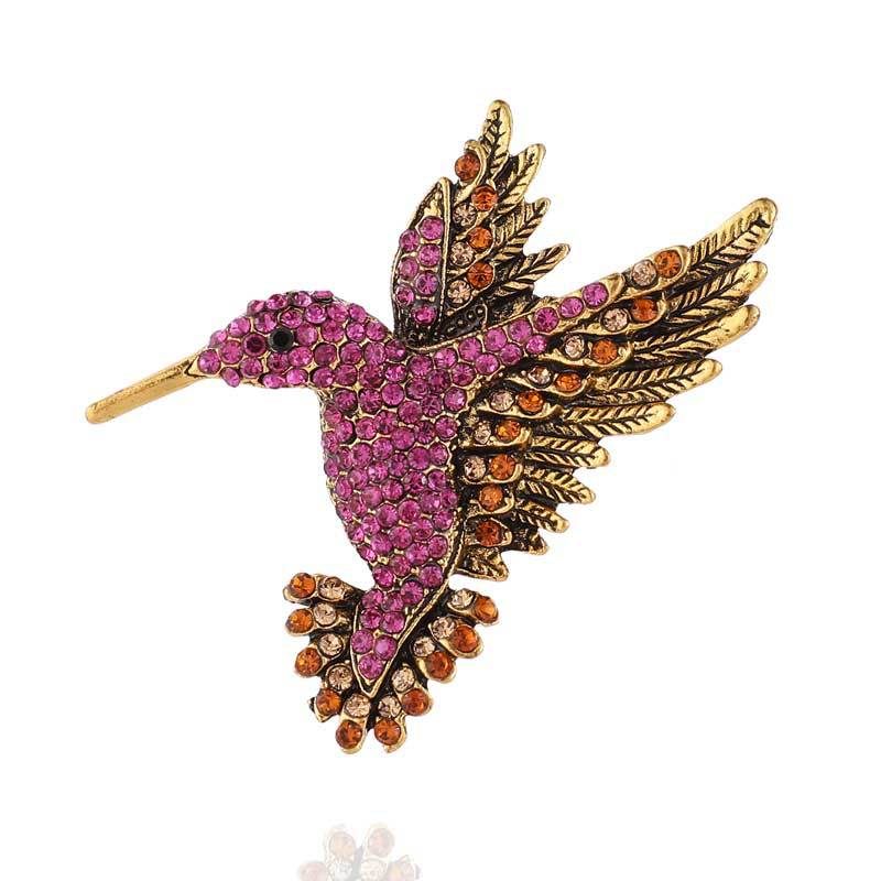 Hummingbird Crystal Brooch