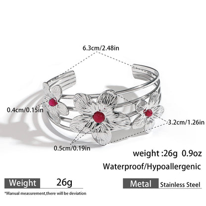 麦芽欧美不锈钢海洋风手镯海星海螺珊瑚花朵手环天然石镯子手饰品