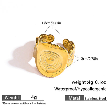 麦芽不锈钢钛钢不掉色戒指ins可调节开口设计指环 欧美手饰品套装