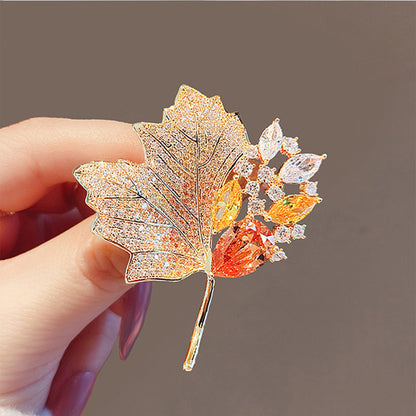 Hand-painted Enamel Sparkling Zircon Vintage Animal Brooch, Pink Flower, Creative & Fashionable Brooch