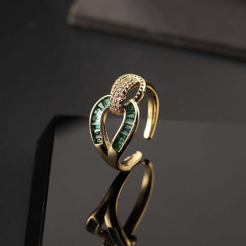 Green CZ Vintage Ring