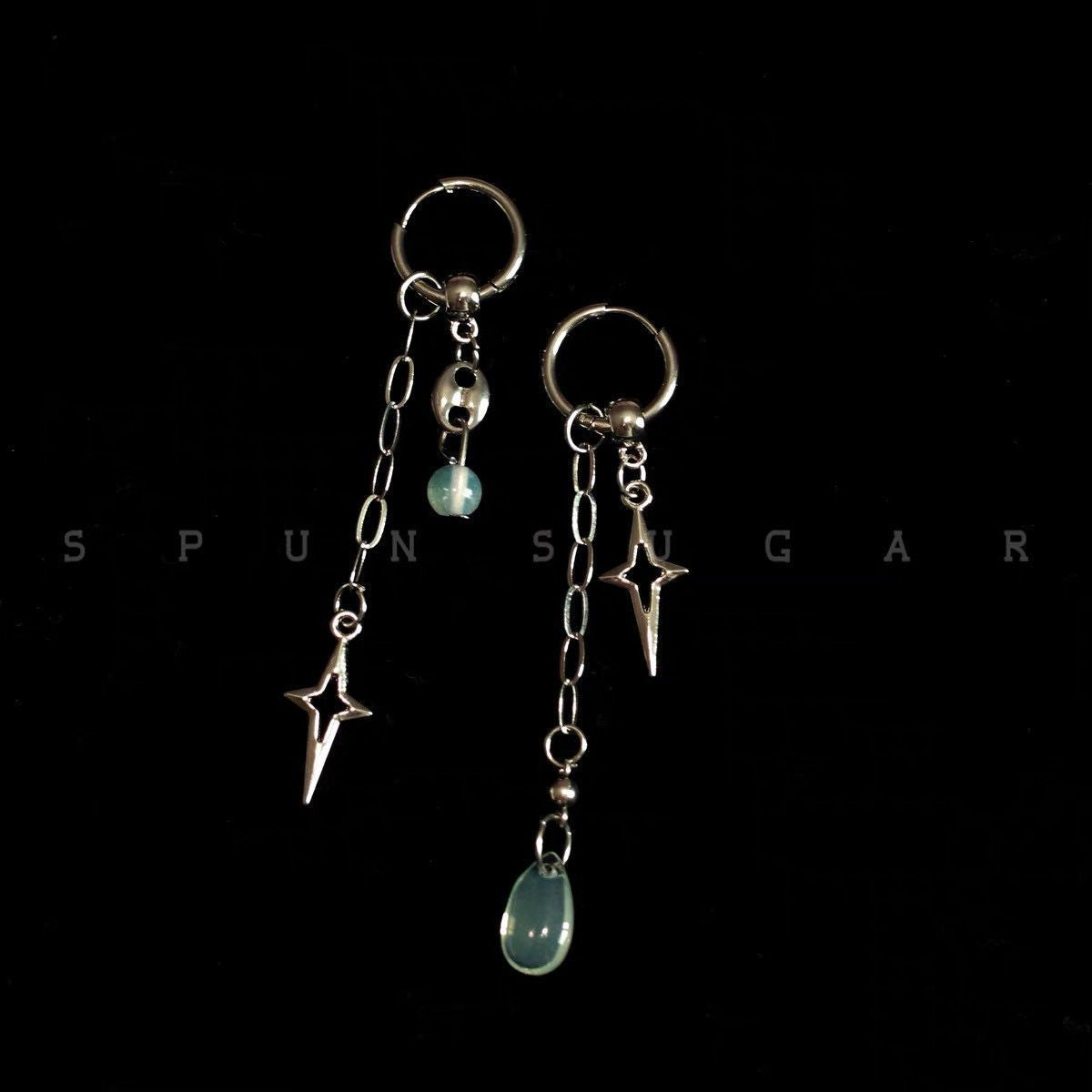 Titanium Steel Cross Teardrop Earrings